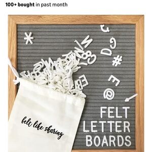 Gray Felt Letter Board with White Letters